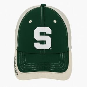 Michigan State Spartans Green White Adjustbale Mesh Baseball Hat